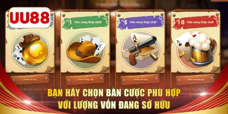 Bạn hãy chọn bàn cược phù hợp với vốn