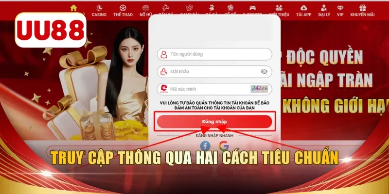 Truy cập thông qua hai cách tiêu chuẩn