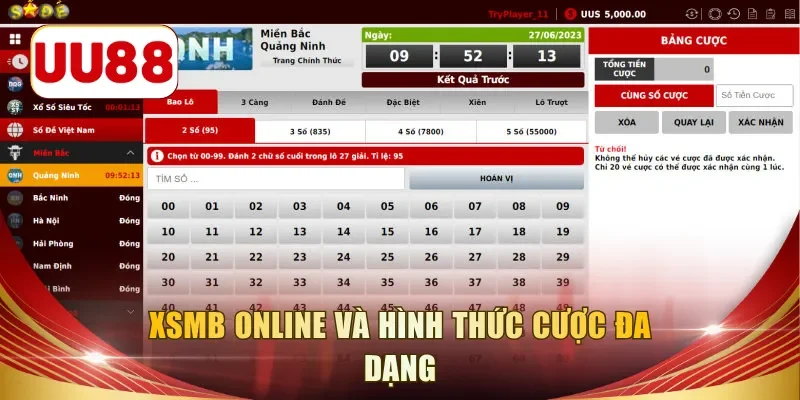 XSMB online và hình thức cược đa dạng